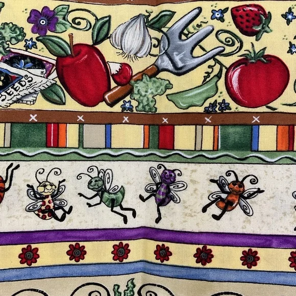 Vintage Bonijean Botanical Bugs cotton fabric 80” x 44.5” - Picture 4 of 8